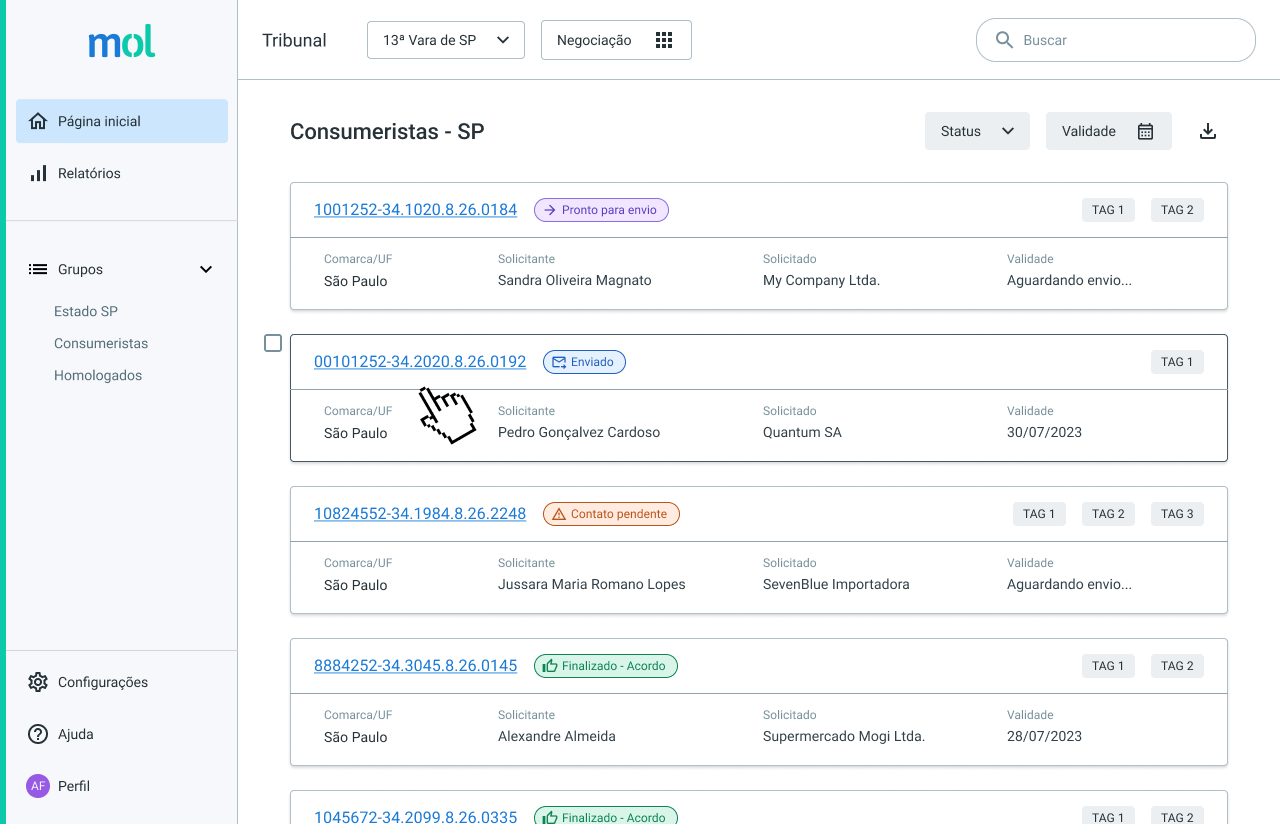 A interface de um sistema