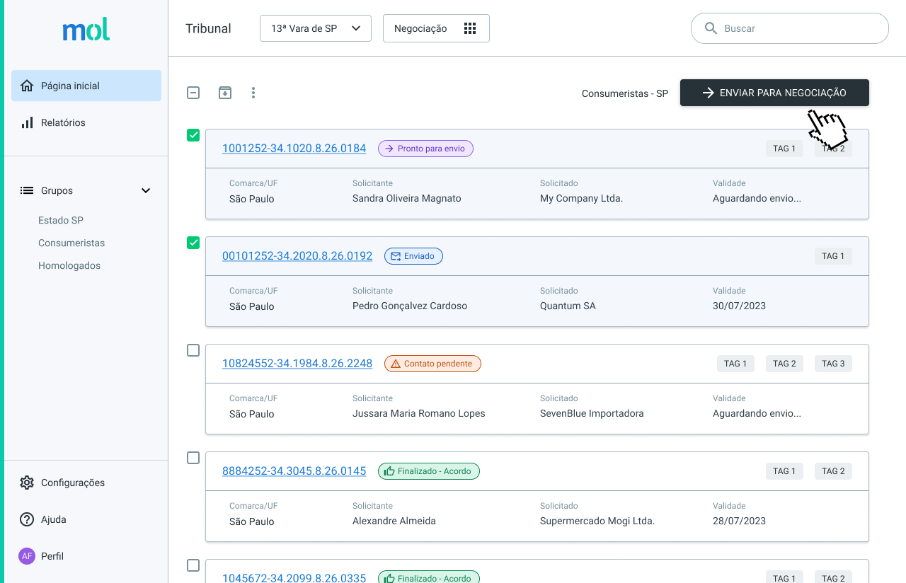 A interface de um sistema